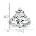 thumbnail image 2 of 19.5mm 925 Sterling Silver Rhodium Plated Polished Fancy Marquise Cubic Zirconia Ring Size 6 Ring for Women, 2 of 2