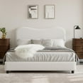 thumbnail image 2 of Huisuilinss Twin Bed Frame With Upholstered Headboard,Full Size Low Profile Platform Bed With Soft Boucle Fabric,Wooden Slats,Noise Free,No Box Spring Needed,Queen Size Bed Frame, 2 of 8