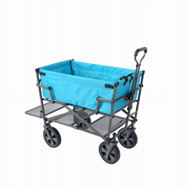 Mac Sports Heavy Duty Double Decker Collapsible Yard Cart Wagon, Light