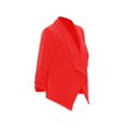 thumbnail image 3 of Women's Casual Fitted Blazer Draped Open Front with Ruched 3/4 Sleeves (S-3XL), 3 of 6