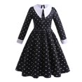 thumbnail image 1 of Vestido de malla de la película Wednesday Cosplay para niña, vestidos de fiesta, Disfraces de Halloween, 4-12 años Fivean unisex, 1 of 2