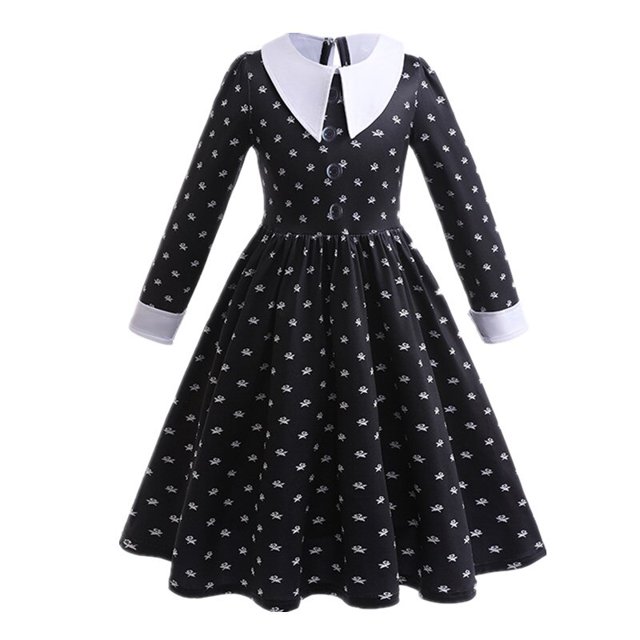 Vestido de malla de la película Wednesday Cosplay para niña, vestidos de fiesta, Disfraces de Halloween, 4-12 años Fivean unisex