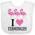 thumbnail image 3 of Inktastic I Love Flamingos Pink Bird Girls Baby Bib, 3 of 4