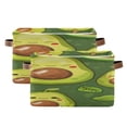 thumbnail image 2 of Cartoon Fruit Cute Avocados Leaves Square Storage Bins with Handles Collapsible Containing Box 1 Pack, 2 of 9