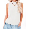 thumbnail image 2 of Sleeveless Women Mock Neck Casual Ribbed Knit Tank Tops Sweater Vest, 2 of 3