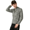 thumbnail image 3 of INSPIRE CHIC Big & Tall Men's Leopard Print Button Down Long Sleeve Shirt, 3 of 6