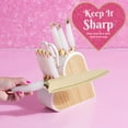 thumbnail image 6 of Paris Hilton Kitchen Knife Set with Heart-Shaped Block, 10-Piece Set, White Iridescent, 6 of 9