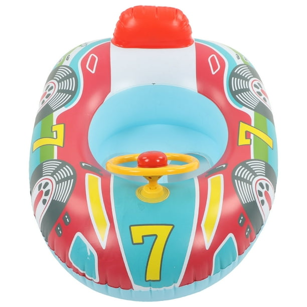 Flotador de piscina para yate, volante inflable para yate, PVC, antifugas, agujeros para las piernas, flotador de natación para niños pequeños, para nadar, verano, fondo azul YUNYI BRAND Deportes
