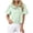 Green, variant on Staron Women's Casual Blouse Ruffle Striped Puff Sleeve Button Down Shirt V Neck Short Sleeve Cropped Top, Black L