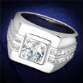 thumbnail image 1 of Men Rhodium 925 Sterling Silver Ring with AAA Grade CZ in Clear - Size 10, 1 of 1