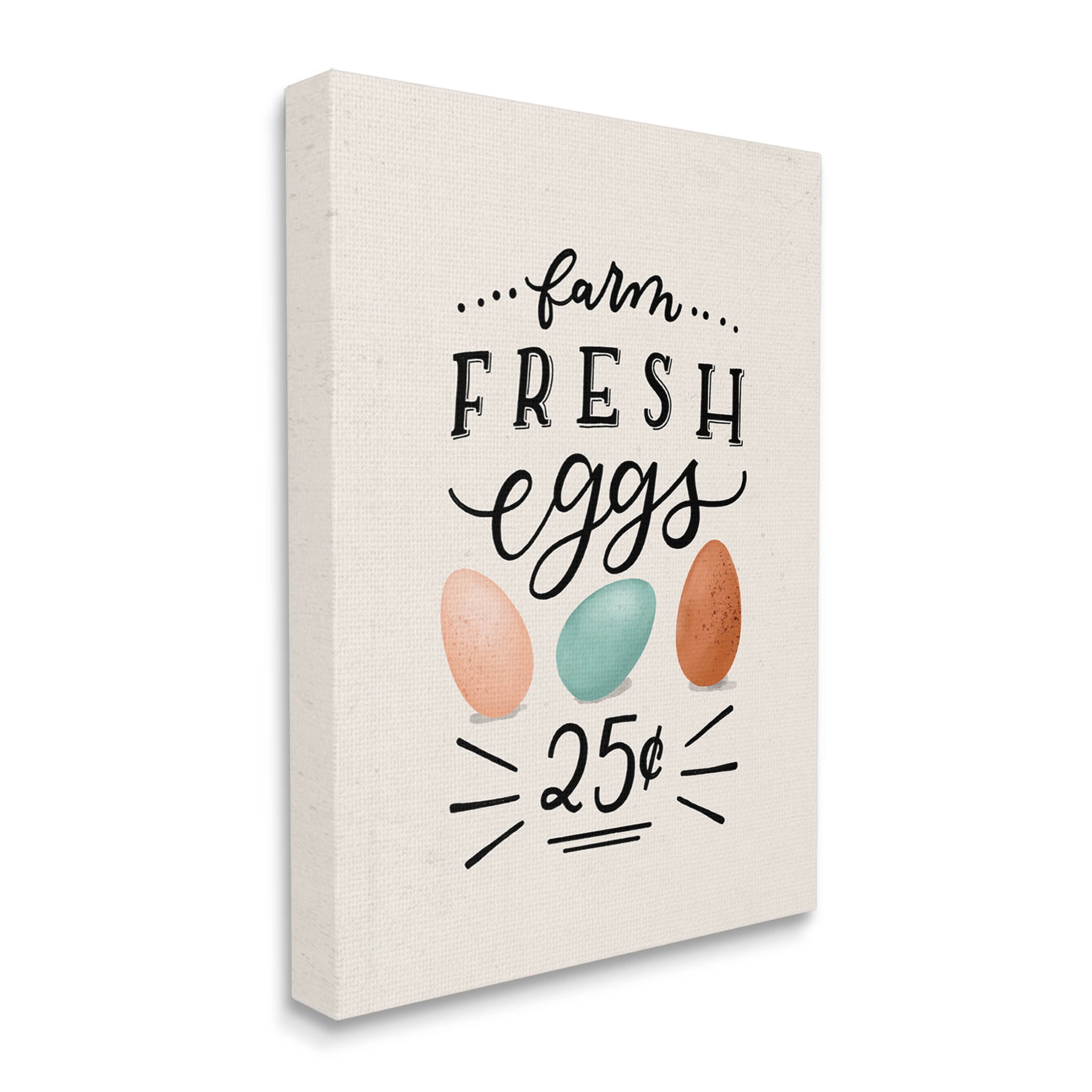 Stupell Industries Farm Fresh Eggs Sign Graphic Art Gallery Wrapped Canvas Print Wall Art, Design by Loni Harris