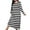 Black, variant on Women Long House Coat Plus Size Robes Crew Neck Full Length Nightgowns for Shower Cute Striped Loungewear S-5Xl