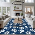thumbnail image 3 of 5'x8' Area Rugs, Blue Leaves Indoor Outdoor Area Rug for Living Room Bedroom, Farmhouse Pastoral Spring Leaf Branch Washable Bathroom Rugs Kitchen Floor Carpet Mats Home Decor Aesthetic, 3 of 8