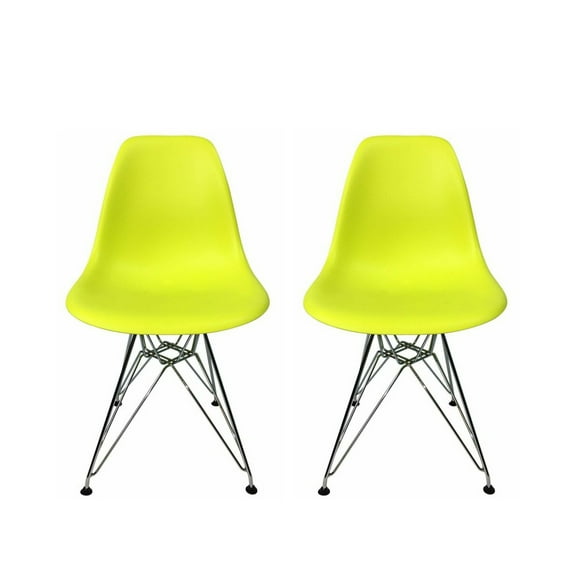 Eiffel Dining Chair with Chrome Base - Mustard