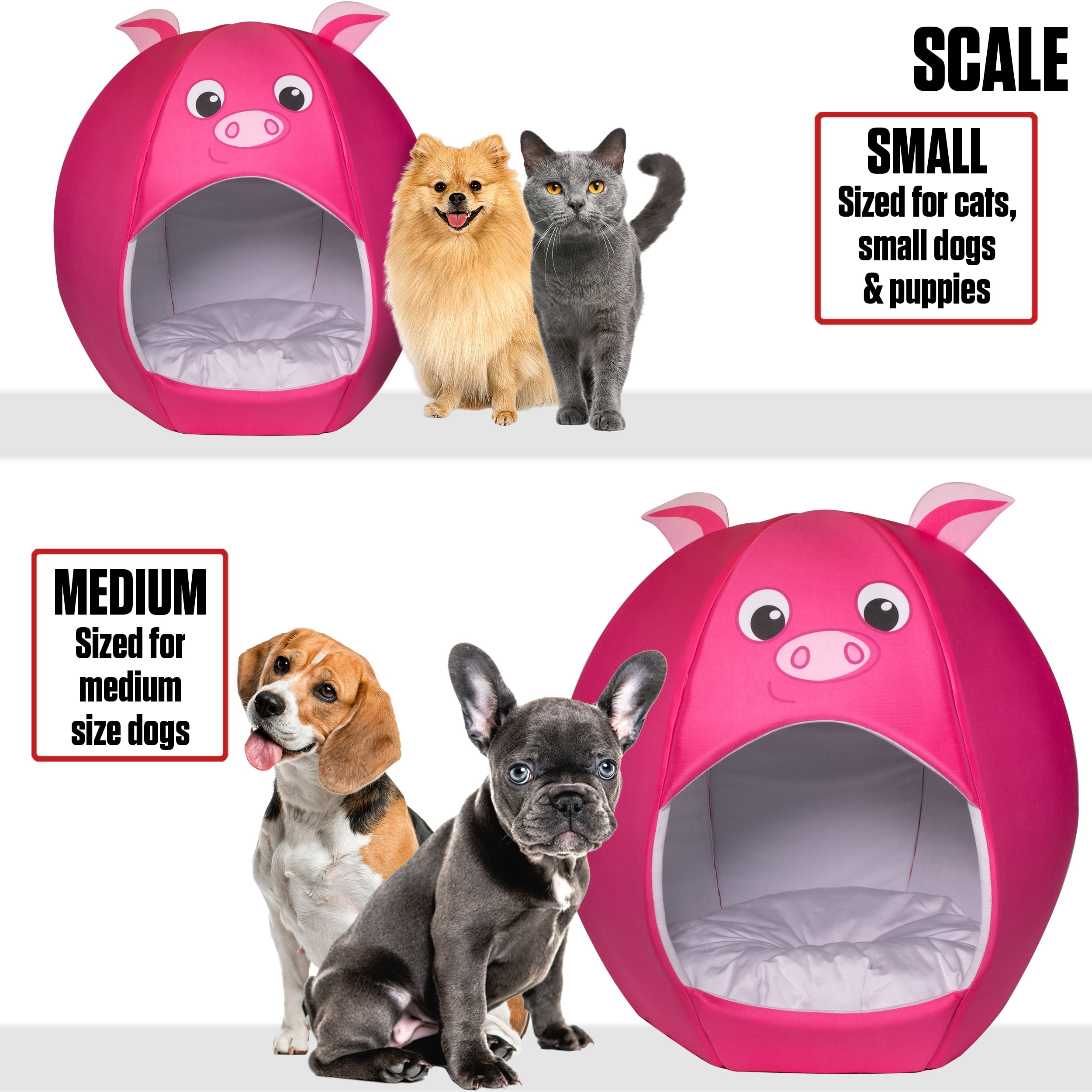 Maccabi Art Pig- Igloo Pet Bed for Dogs, Cats - Medium