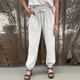 thumbnail image 2 of Mujeres Casual Color sólido Bolsillos Vendaje Cintura elástica Cómodos pantalones harén Fridja hfkajh99078, 2 of 5