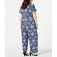 thumbnail image 4 of Style & Co. Womens Plus Printed Surplice Jumpsuit, 4 of 7