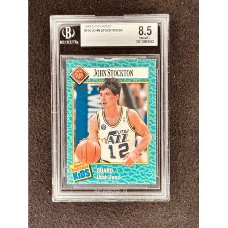 John Stockton Utah Jazz 1989 Sports Illustrated for Kids card BGS graded 8.5 NrMt-Mt+