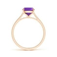 thumbnail image 2 of ANGARA Natural Prong-Set Cushion 2 ct Amethyst Solitaire Ring in 14K Rose Gold for Women (Size-9x7mm) | February Birthstone, Birthday, Anniversary, Jewelry Gift for Women | Natural Amethyst Ring, 2 of 9
