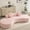 Pink, variant on Curved Sofa with 2 Back Cushions, Soft Back / Offer Comfort for Relaxing Alone