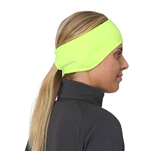 TrailHeads Women? Ponytail Headband Moisture Wicking Ear Band The Power Running Headband - hi-vis