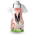 thumbnail image 4 of Dog Lover Apron, Happy Pet Animal on Swirls and Curlicues Backdrop Vintage Elements Detailed Motif, Unisex Kitchen Bib with Adjustable Neck for Cooking Gardening, Adult Size, Multicolor, by Ambesonne, 4 of 4