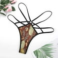 thumbnail image 4 of Autumn Pumpkins Maroon Background Open Type Women's Panties Crotch Opening G-strings Thongs Lingeries Underwear, 4 of 7