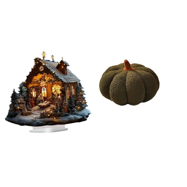 Adorno De Calabaza De Acrílico De Peluche, Decoración De Mesa Decorativa De Pie Con Base Para Fiesta, Hogar, Estantería, Festival, Dormitorio, Sofá, Cojín Independiente