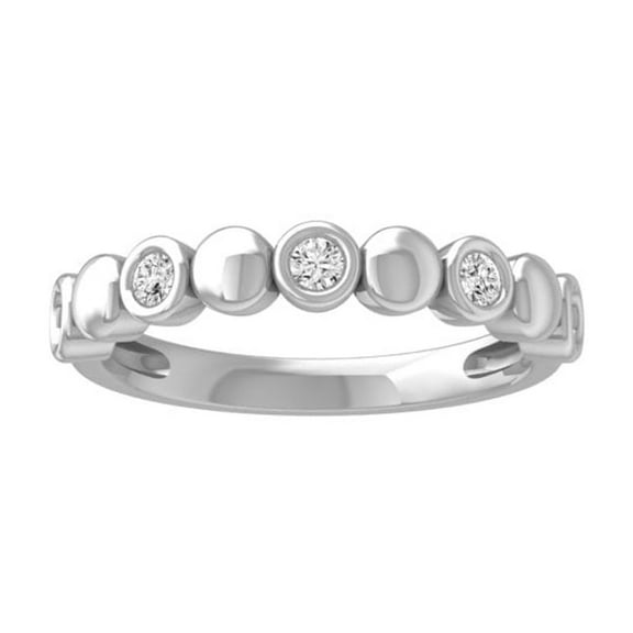 Araiya Fine Jewelry 10K White Gold Round-shape Lab Grown Diamond Eternity Band Ring (1/4 Cttw, D-F Color, VS1 Clarity) Size 6