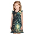 thumbnail image 1 of Balery Enchanted Forest Skull Path Camisón de princesa para niñas, pijama de algodón con mangas abullonadas, suave y bonito.-XX-Large, 1 of 6