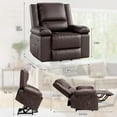 thumbnail image 2 of Garvee Power Lift Recliner Chair - Heat and Massage, Adjustable Back and Legs,Pu Leather,Coffee, 2 of 8