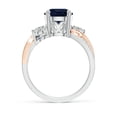 thumbnail image 2 of ANGARA Natural 2.2 Ct Sapphire and Diamond Twisted Vine Ring in 14K White & Rose Gold for Women (Size-8mm) | September Birthstone, Anniversary, Jewelry Gift for Women | Natural Blue Sapphire Ring, 2 of 10
