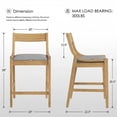 thumbnail image 2 of Dayalane Modern Farmhouse Bar Stools Set of 4, 26”Counter Height Bar Stools with Slatted Back, Chenille Upholstered & Solid Wood Legs Barstools for Kitchen Island Dining Rooms and Home Bars, Gray, 2 of 11