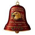 thumbnail image 2 of USA 250th Anniversary Bell Ornament 3D Red & Gold Commemorative Hanging Decor Elegant Doorbell for Patriotic Decor Tree Enamel Crafted Detailing 250th Anniversary USA Patriotic Ornaments, 2 of 3