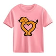 thumbnail image 2 of Piuwrlz Short Shirts Sleeve Kids Girls Graphic T-Shirts Cotton Pullover Pink Size 4 Years, 2 of 10
