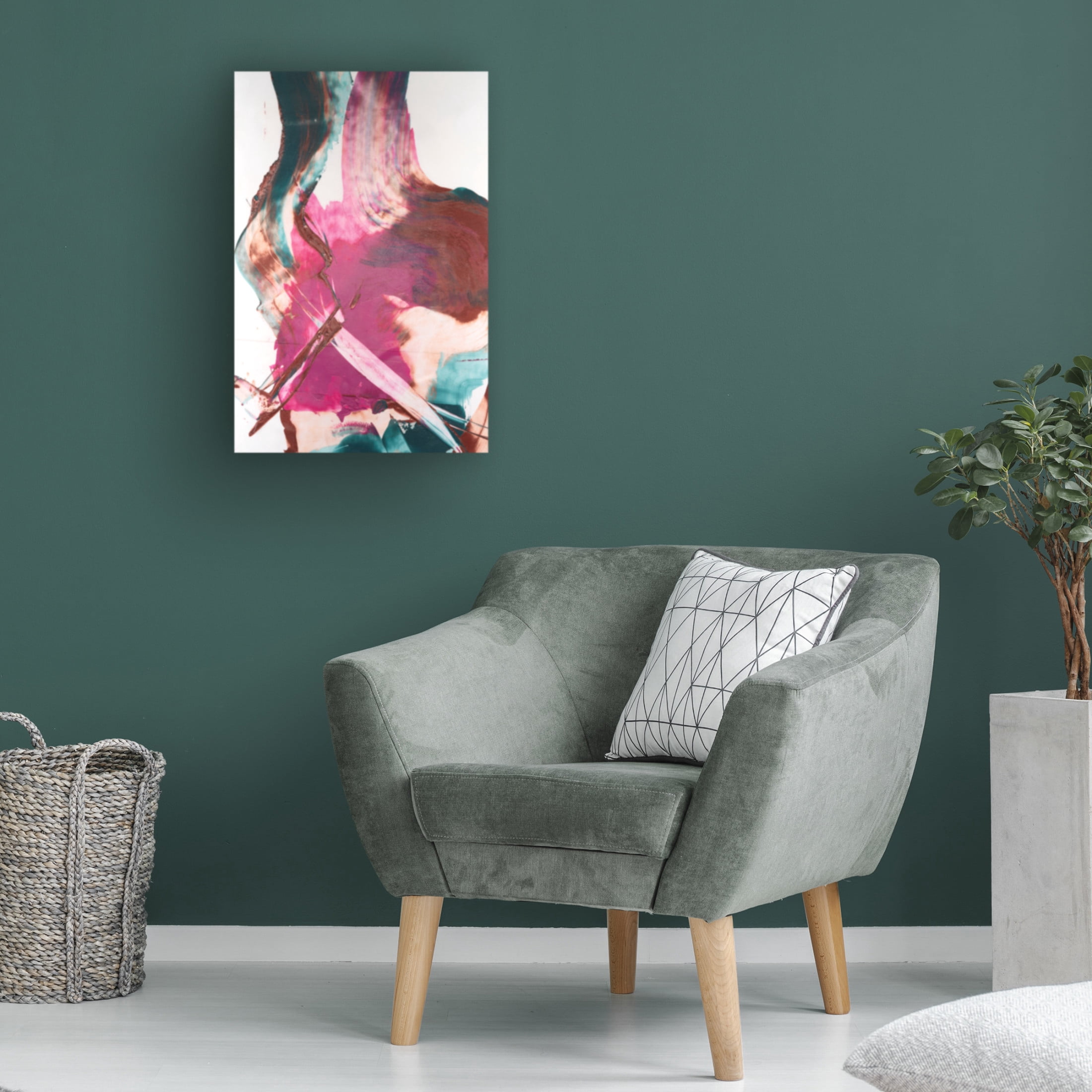 Canvas Wall Art - Ethan Harper 'Magenta and Patina V' Wall Art for Living Room, Bedroom, or Office Décor by Trademark Fine Art - 16 x 24 Inches