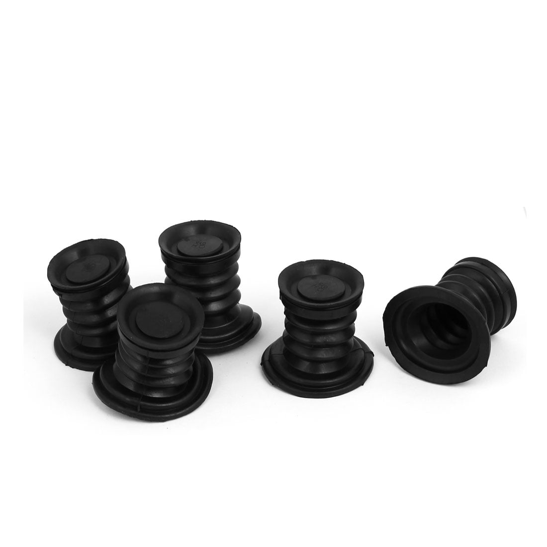 60mm Dia 52mm Height Rubber Drain Valve Seal Black 5pcs for Washing