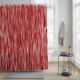 thumbnail image 3 of Red Stripe Shower Curtain, Retro Abstract Art Farmhouse Red Stripe Waves Waterproof Shower Curtain Set with 12 Hooks Lightweight Bath Curtains Fabric Bathroom Decor 36x72 Inches, 3 of 9