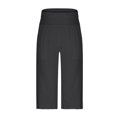thumbnail image 3 of Fnooota Capri Pants for Women 2025, Elastic Waist Pleated Stretchy Athletic Capris with Pockets Dark Gray Size L, 3 of 5