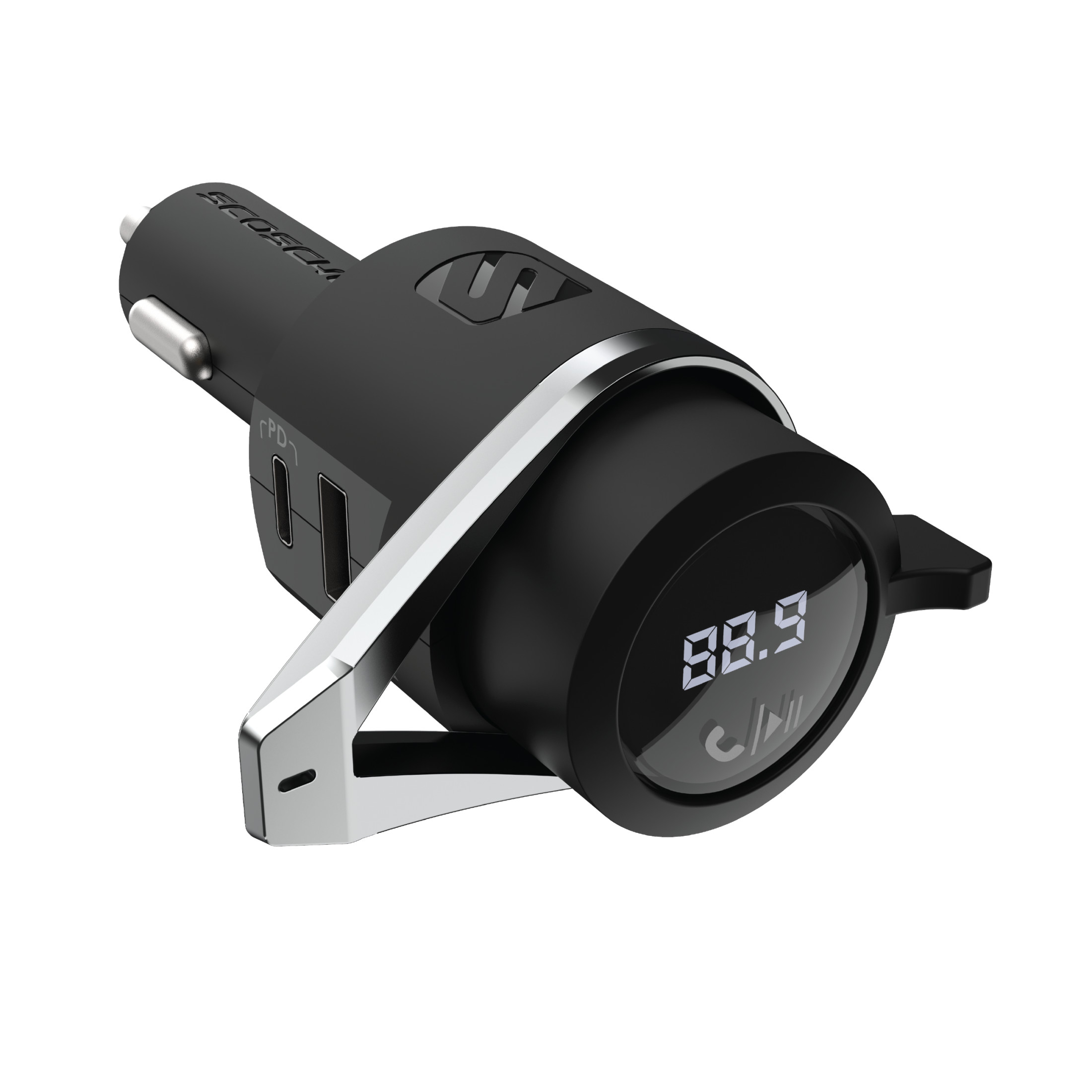 Scosche BTFMPD3SR Bluetooth FM Transmitter, USB-C