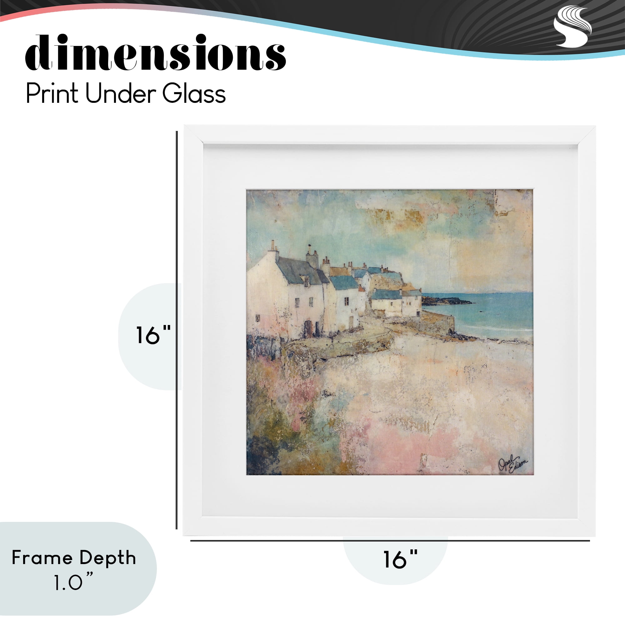 Stupell Industries Town Corner Architecture White Framed Print Under Glass, design by Opal Edison