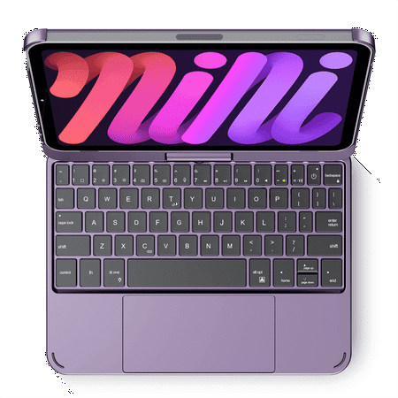 edaiser Swivel Keyboard Case Compatible with Apple iPad Mini 7th Gen 2024 (A17 Pro)/ iPad Mini 6th Generation 8.3-inch 2021, Rotatable Cover with RGB Backlit, Multi-Touch Trackpad, Metallic Purple