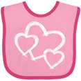 thumbnail image 3 of Inktastic Three White Hearts Boys or Girls Baby Bib, 3 of 4