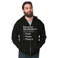 thumbnail image 5 of Internet App Troll Proper Usage Nerd Zip Up Hoodie Men's Women's Brisco Brands X, 5 of 6