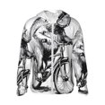 thumbnail image 2 of Uemuo Capybara Riding Bicycle Pattern Women's Full Zip UPF 50+ Sun Protection Hoodie Jacket Long Sleeve Sun Shirt Hiking Outdoor Performance with Pockets-, 2 of 9