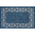 thumbnail image 3 of Bliss Rugs Border Indoor Outdoor Rug Low-Profile Floor Mat for Patio, Entrance, Front Door | Indigo, 2' x 3', 3 of 7
