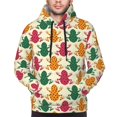 thumbnail image 2 of Bingfone Colorful Frogs Men's Drawstring Hoodie Long Sleeve Pocket Sweatshirts-3X-Large, 2 of 6