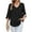 57# Black, variant on Summer Tops for Women Casual Ruffle V Neck 3/4 Sleeve Blouses Comfy Chiffon Loose Fit Blouses Solid Color Tee Shirts