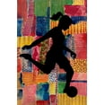 thumbnail image 2 of Moore, Regina 17x24 White Modern Wood Framed Museum Art Print Titled - Patchwork Athlete II, 2 of 4