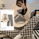 thumbnail image 2 of Conjunto de pijama anudado para Mujer, ropa de dormir con dibujos animados, a cuadros, 3XL, primavera y otoño, 2 of 3